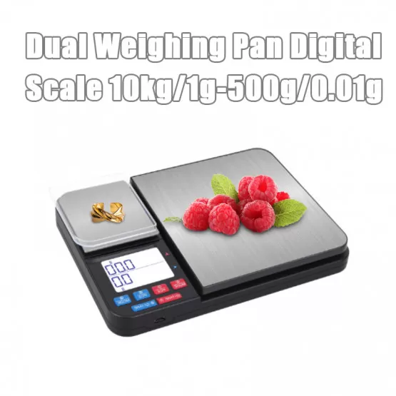 Infkg INF Balança de cozinha digital com pratos duplos de pesagem 10 kg/1g e